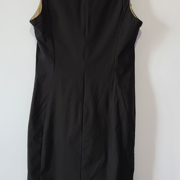 Joseph Ribkoff cream & black, fitted, midi dress, crossover, v-neck, size 12 - Picture 6 of 8